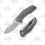 Kershaw Eris Folding Knife Gray 3in Plain Stonewash Modified Drop Point Open and Closed