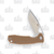 Honey Badger Large Folding Knife Tan 3.63in Plain Satin Tanto 3