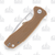 Honey Badger Large Folding Knife Tan 3.63in Plain Satin Tanto 5