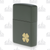 Zippo Green Matte Four Leaf Clover Lighter ZP49796