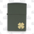 Zippo Green Matte Four Leaf Clover Lighter ZP49796