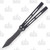 Heibel Menace Balisong #21 Black Stonewash Damasteel/Black Coated Titanium HKM021