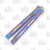 Heibel Menace Balisong #27 Satin Damasteel/Purple and Gold Anodized Titanium HKM027