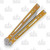 Heibel Menace Balisong #30 Satin Damasteel/Yellow and Gold Anodized Titanium HKM030