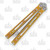 Heibel Menace Balisong #30 Satin Damasteel/Yellow and Gold Anodized Titanium HKM030
