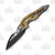 WE KNIFE Arrakis Folding Knife Gold 3.45 Inch Plain Dual Wharncliffe 3