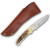 Bear & Son Skinner Fixed Knife Stag Bone 2.87 Inch Plain Satin Skinner with Sheath 2