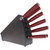 Bubba Blade Kitchen Knife Set-Red G-10 Handle-7 Piece Set-Parawood Block