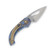 Olamic Appetizer A072 Folding Knife 1.75in Plain Kiridashi Splash Blue Bronze A072