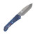 Medford 187 DP 3.75in Tumbled D2 Drop Point Blade Blue Flamed Hardware 