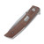 Jared Oeser F22 KickStop Folding Knife Satin M390 Brown Micarta