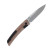 Jared Oeser F22 KickStop Folding Knife Black M390 Brown Micarta