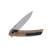 Jared Oeser F22 KickStop Folding Knife Black M390 Brown Micarta
