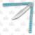 Heibel Invictus Balisong #83 Raw SatinDamasteel/Light Blue Anodized Titanium HKI083