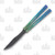 Heibel Invictus Balisong #88 Acid Stonewash Damasteel/Blue Green Gradient Titanium HKI088