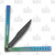 Heibel Invictus Balisong #88 Acid Stonewash Damasteel/Blue Green Gradient Titanium HKI088