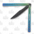 Heibel Invictus Balisong #88 Acid Stonewash Damasteel/Blue Green Gradient Titanium HKI088