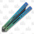 Heibel Invictus Balisong #88 Acid Stonewash Damasteel/Blue Green Gradient Titanium HKI088