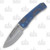 Medford Slim Midi 3.25in Drop Point Blade Blue Deep Cut Laurel Leaf