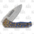 Medford Prae Slim Folding Knife S35VN Tumbled DP Blade Blue Handles Bronze Hardware and Clip