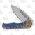 Medford Prae Slim Folding Knife S35VN Tumbled DP Blade Blue Handles Bronze Hardware and Clip