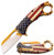 MTech USA Spring Assisted Folding Knife American Flag Carabiner