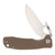Honey Badger Medium Opener Folding Knife Tan 3.25in Plain Drop Point