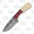 8.5" Damascus Hunter Fixed Blade Knife Bone and Red Resin Handle