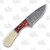 8.5" Damascus Hunter Fixed Blade Knife Bone and Red Resin Handle