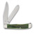 Bear & Son Green Smooth Bone Trapper Folding Knife With Marijuana Shield