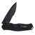 Bear and Son Sideliner Folding Knife Black 4.5in Serrated Drop Point