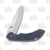 Olamic Wayfarer 247 Folding Knife 104M Mouflon (Blue Faux Bolsters/Craters  Matte Bronze)