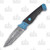 Vallotton Tried DA Auto/Manual Knife Blue Titanium Dark Matter FatCarbon - 3.9in Damascus Dagger Plain