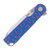 Crispy Donut Community Chicago Framelock Folding Knife (Titanium and Blue G-10 with Pink Sprinkles)