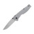 SOG Flash FL Folding Knife Silver SS Handle 3.44in Satin Drop Point Blade