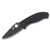 Spyderco Tenacious Folding Knife 3.39 Inch Plain Black Leaf Front Open