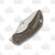 Olamic Busker Semper Framelock Folding Knife 015-S (Satin Magnacut  Forged Gold FatCarbon/Bronze Seabed)