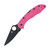 Spyderco Delica 4 Folding Knife Pink 2.9in Plain Black TiNi Clip Point