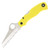 Spyderco Saver Salt Folding Knife Yellow FRN 3.09in Satin Serrated Blade