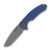 Curtiss Custom Knives F3 Large Framelock Folding Knife (Magnacut Spanto, Blue/Bronze Titanium) CCKF3LSPFFBL