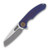 Curtiss Custom Knives F3 Large Framelock Folding Knife (Magnacut Wharny, Blue Two-Tone Bronze Titanium) CCKF3LWFBL2T