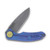 Curtiss Custom F3 Large Slicer Flipper Framelock Folding Knife (Yellow, Aqua/Purple) CCKF3LSLFPAPY