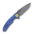 Curtiss Custom F3 Large Slicer Flipper Framelock Folding Knife (Yellow, Aqua/Purple) CCKF3LSLFPAPY
