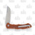 Komoran 039 Folding Knife Brown 2.75 Inch Plain Satin Clip Point Back Open 2