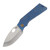 Medford TFF 1 Folding Knife 4in Plain Tumbled Drop Point Blade Blue