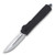 Marfione Scarab II Out-the-Front Automatic Knife (Satin  Black Alloy  Blue Ringed Titanium)