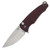 Medford Smooth Criminal Button Lock Folding Knife (Tumbled Blade, Red Handles, Flamed Hardware)
