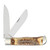Queen Cutlery American-Made Jumbo Linerlock Trapper Folding Knife (Genuine Stag)
