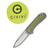 WE Civivi TuffKnives ODD 22 Flipper Knife 2.97in 14C28N Black Stonewashed Green Canvas Micarta