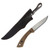 Carbon Steel Full Tang Bushcraft Knife Walnut Handle with Leather Sheath